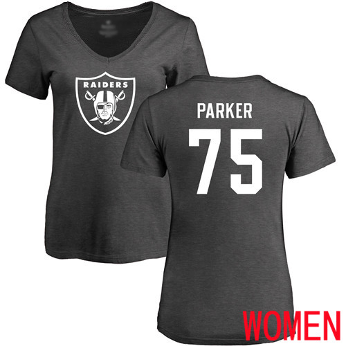 Oakland Raiders Ash Women Brandon Parker One Color NFL Football #75 T Shirt